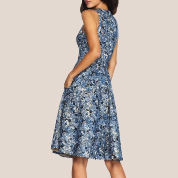 Dress the Population Sally Embroidered Sequin Fit & Flare Dress Small - Picture 2 of 9